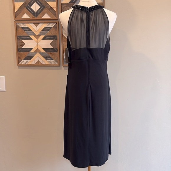 Ralph Lauren Black Label Mesh Beaded Cocktail Dress Black 4 - Picture 10 of 14